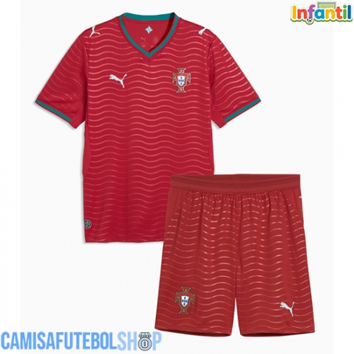 Camisa de time de futebol Portugal Replicas 1º Equipamento Infantil Mundo 2026 Manga Curta (+ Calças curtas)